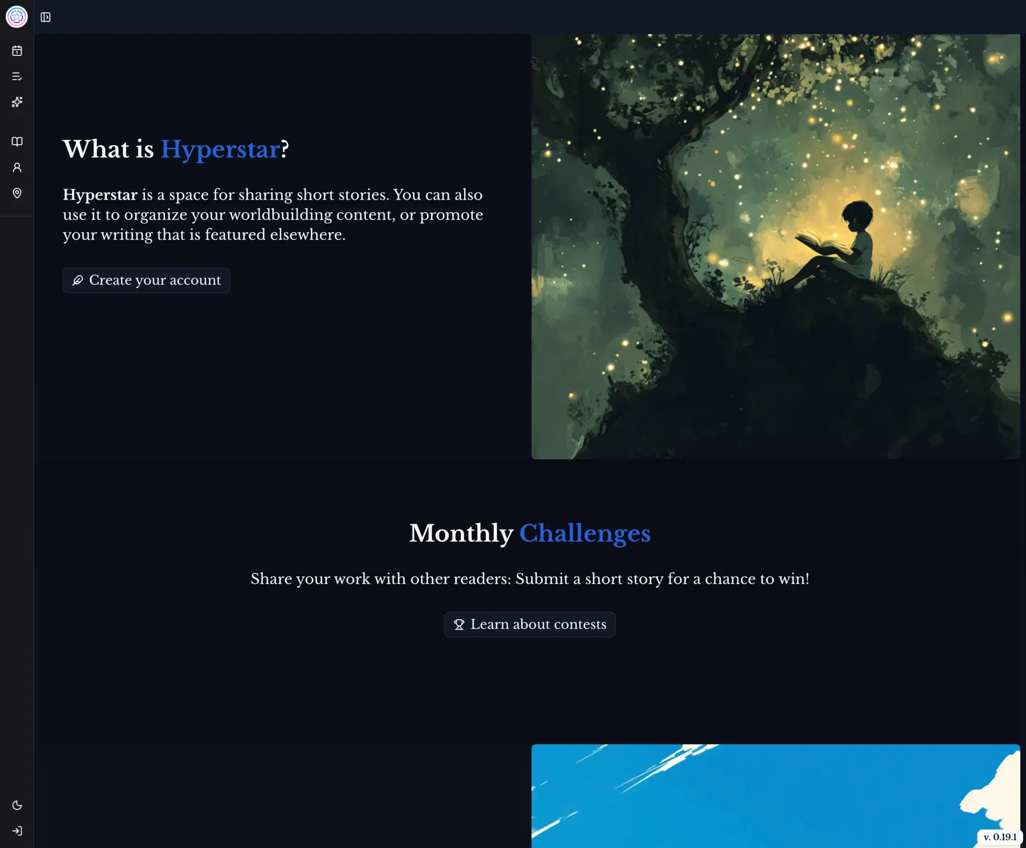 Hyperstar — community platform for fiction authors